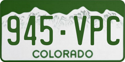 CO license plate 945VPC