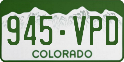 CO license plate 945VPD