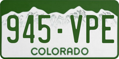 CO license plate 945VPE