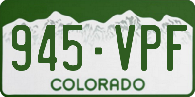 CO license plate 945VPF