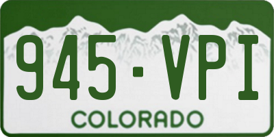 CO license plate 945VPI