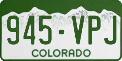 CO license plate 945VPJ
