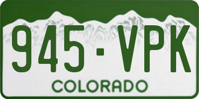 CO license plate 945VPK