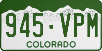 CO license plate 945VPM