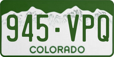 CO license plate 945VPQ