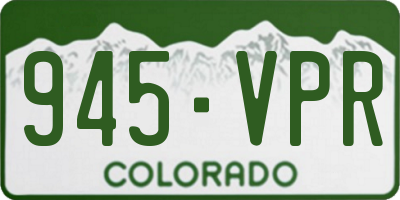 CO license plate 945VPR