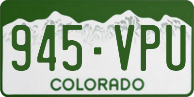 CO license plate 945VPU