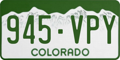 CO license plate 945VPY