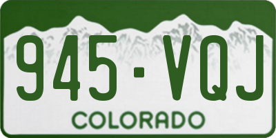 CO license plate 945VQJ