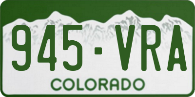 CO license plate 945VRA