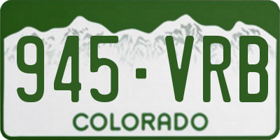 CO license plate 945VRB