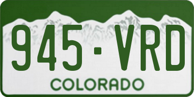 CO license plate 945VRD