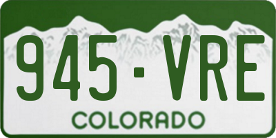 CO license plate 945VRE