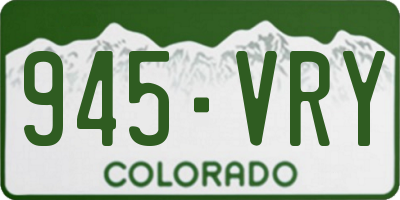CO license plate 945VRY