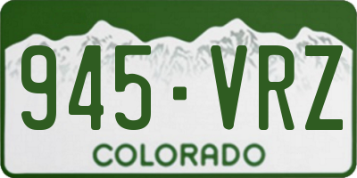 CO license plate 945VRZ