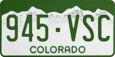 CO license plate 945VSC