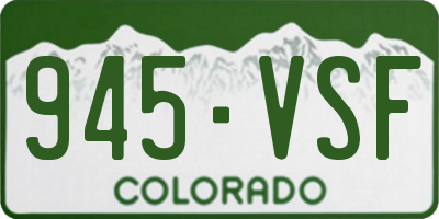 CO license plate 945VSF