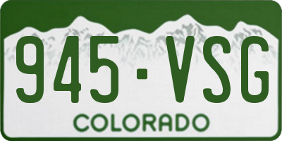 CO license plate 945VSG