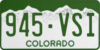 CO license plate 945VSI