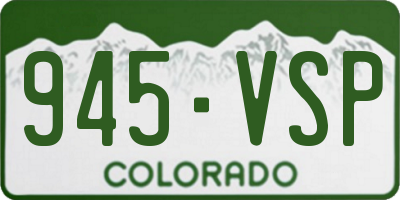 CO license plate 945VSP