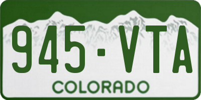 CO license plate 945VTA