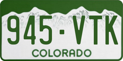 CO license plate 945VTK