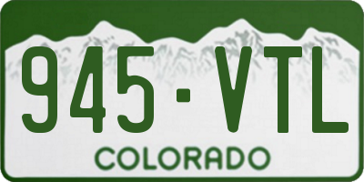 CO license plate 945VTL