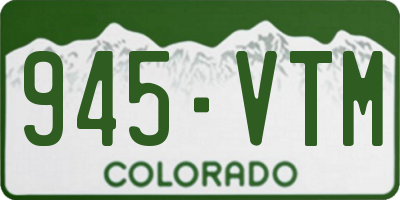 CO license plate 945VTM