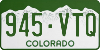 CO license plate 945VTQ