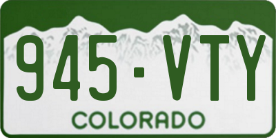 CO license plate 945VTY