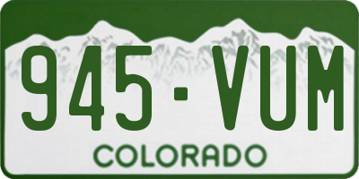 CO license plate 945VUM