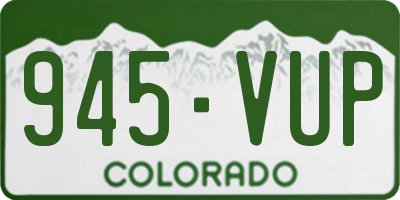 CO license plate 945VUP
