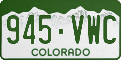 CO license plate 945VWC