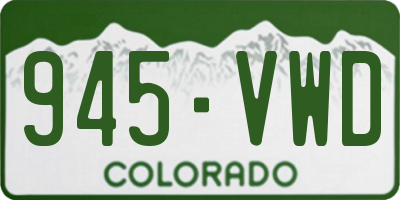 CO license plate 945VWD