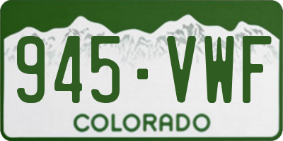 CO license plate 945VWF