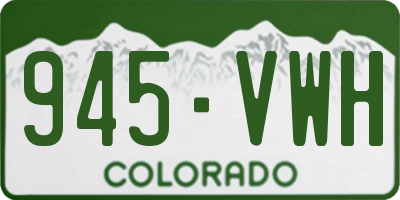 CO license plate 945VWH