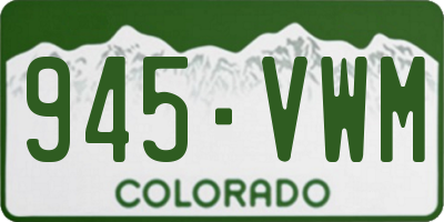 CO license plate 945VWM