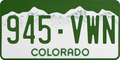 CO license plate 945VWN