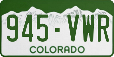 CO license plate 945VWR