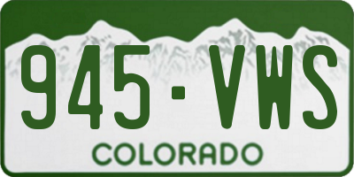 CO license plate 945VWS