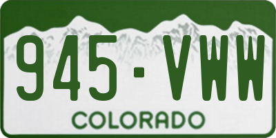 CO license plate 945VWW