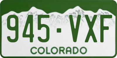 CO license plate 945VXF