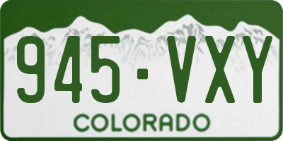 CO license plate 945VXY