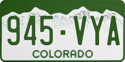 CO license plate 945VYA