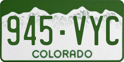 CO license plate 945VYC
