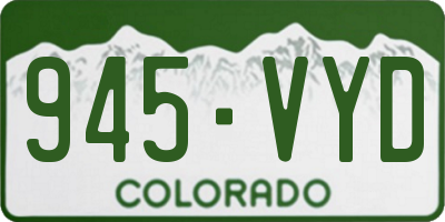 CO license plate 945VYD