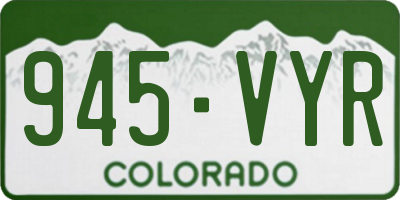 CO license plate 945VYR