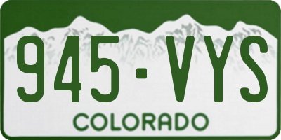 CO license plate 945VYS