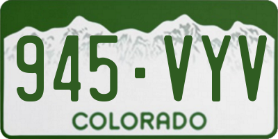 CO license plate 945VYV