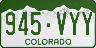 CO license plate 945VYY